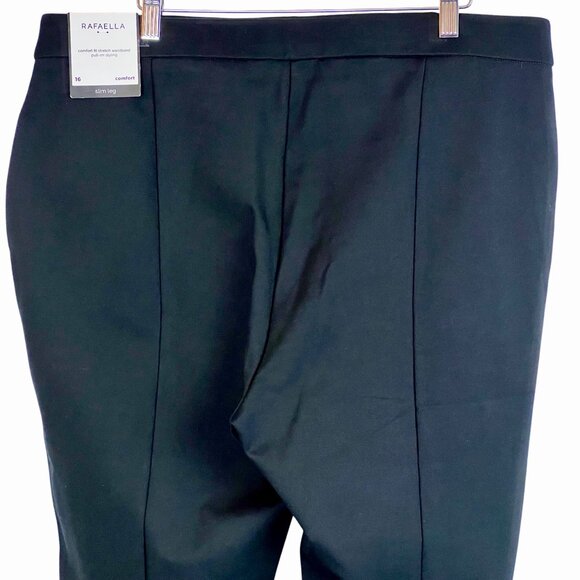 Rafaella Womens Size 16 Slim Leg Black Comfort Fit Pull-On Pants Stretch NWT's - Picture 6 of 13